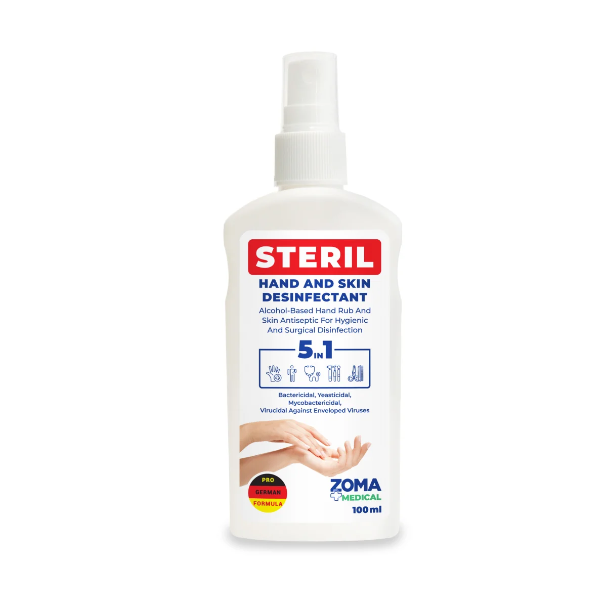 SM0100 - Zoma Steril - ხელის და კანის სადეზინფექციო საშუალება - 100მლ